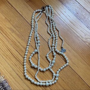 J. Crew Layered Pearl Strand Necklace